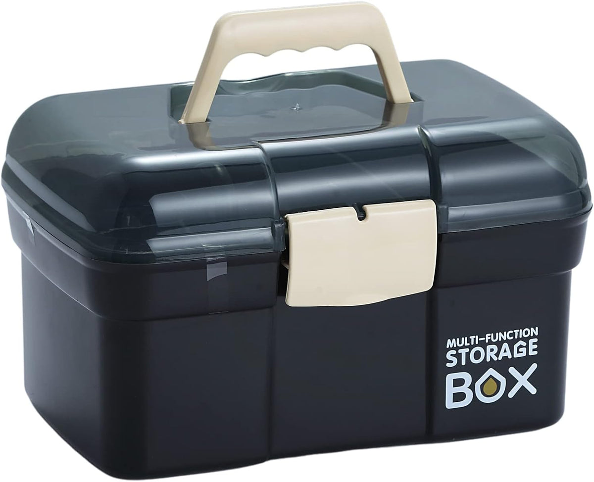 Kinsorcai 11'' Plastic Box Organizer with Removable Tray, Sewing