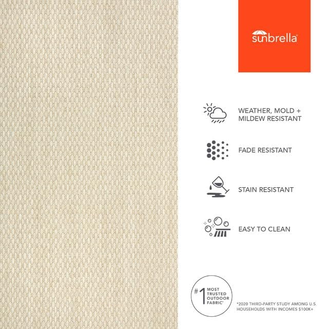 Sunbrella Outdoor Fabric by the Yard | Pique Flax | Textured