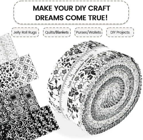 Craftido-20 Options-100% Cotton Jelly Roll Fabric Precut Strips for