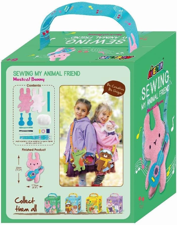 Avenir 6301815 DIY Sewing Kit, Sewing Rabbit with Guitar, Neck Animal