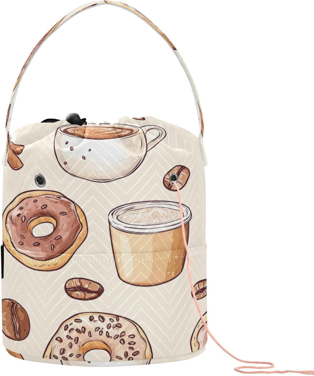 YETTASBIN Donut Yarn Storage Bag, Large Crochet Knitting Bag Organizer