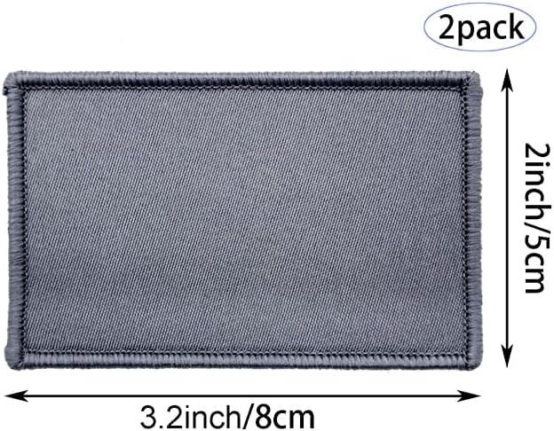 stidsds 2 Pack Plain Grey Flag Patch Solid Grey Flags Embroidered
