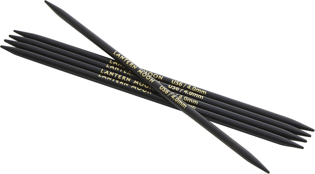 Lantern Moon Ebony Wood Double Pointed Needles 6" (15cm) | US Size 6