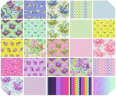 Tula Pink Floral Reef Design Roll 40 2.5-inch Strips Jelly Roll