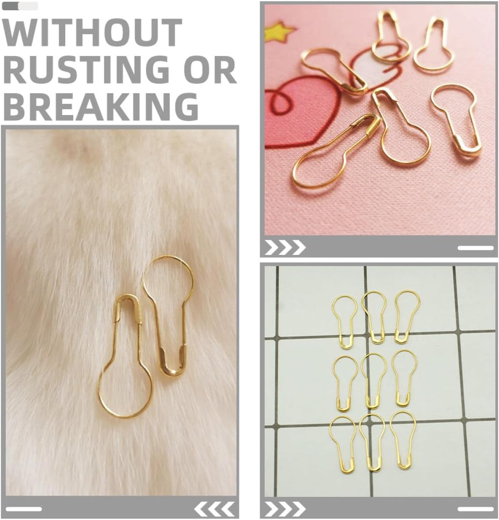 Gold Gourd Shape Metal Safety Pins for Knitting Stitch Markers