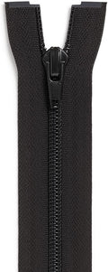 24 Inch Black Nylon Coil Zipper - One-Way Separating Open-End Zipper