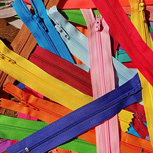 KGS Nylon Zipper for Sewing Crafts | 20 Assorted Colours | Size