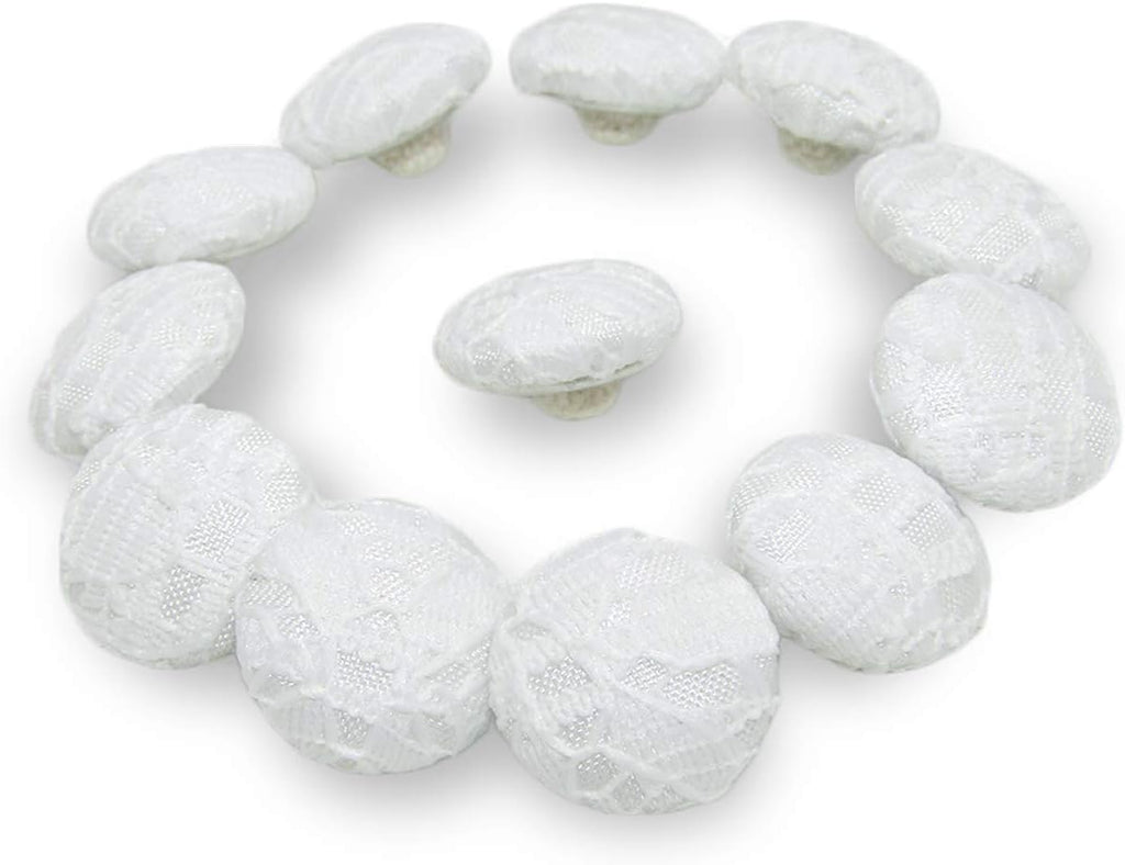 ButtonMode Lace Bridal Trim Buttons for Wedding Dress, Fabric Covered