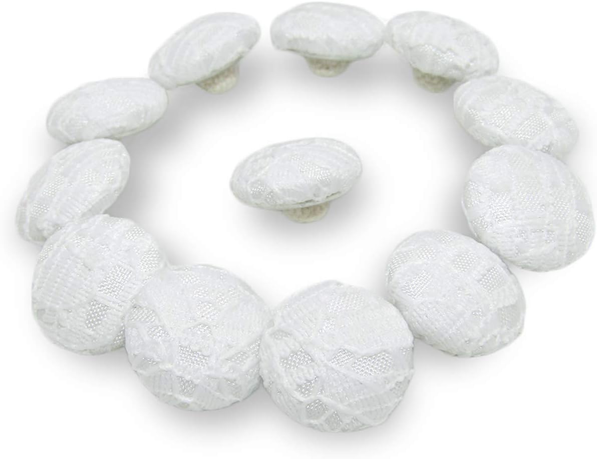 ButtonMode Lace Bridal Trim Buttons for Wedding Dress, Fabric Covered