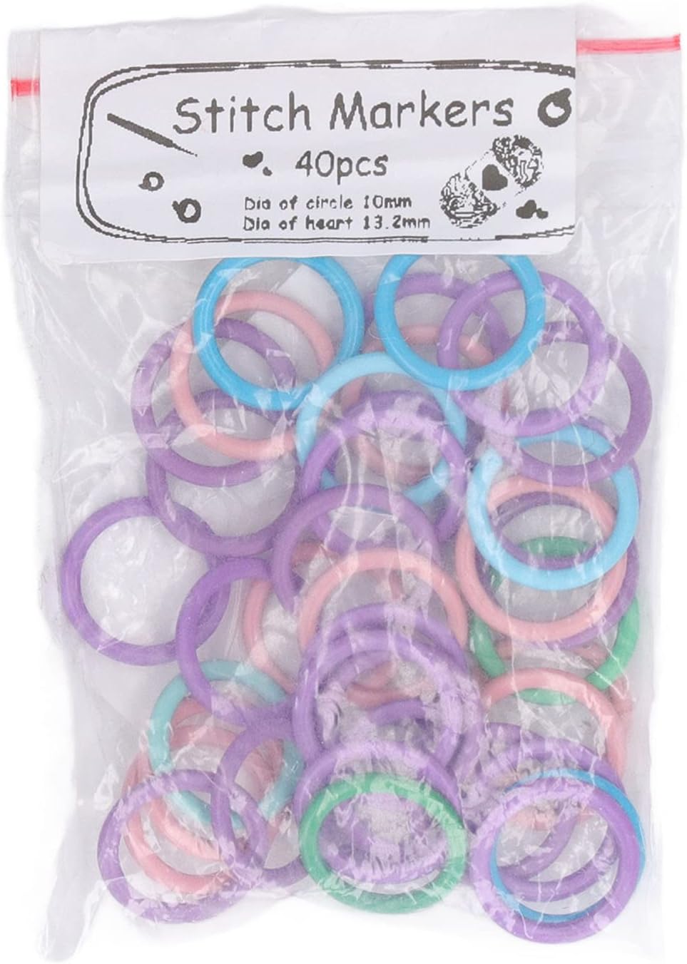 40pcs Round Locking Stitch Markers for Knitting Crochet