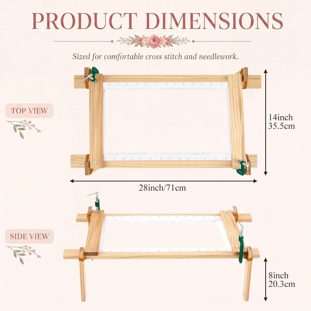Lanties Adjustable Embroidery Frame Stand, 28 x 14 in, Hands Free