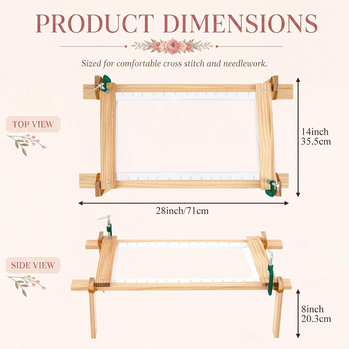 Lanties Adjustable Embroidery Frame Stand, 28 x 14 in, Hands Free