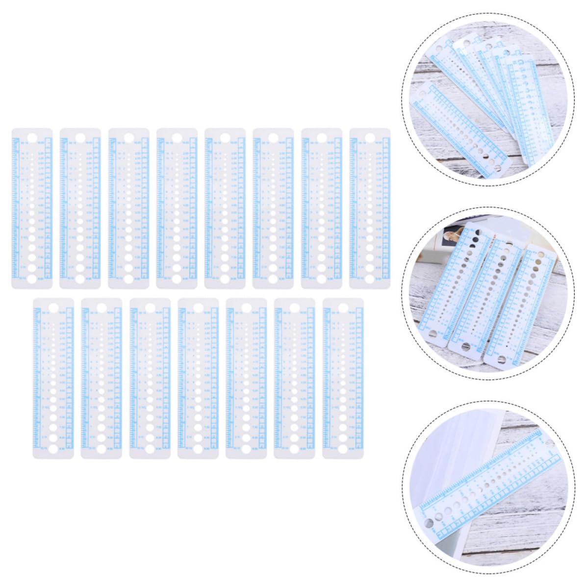 Plastic Knitting Gauge Ruler Set for Crocheters, 15 Pcs US Uk Sizes