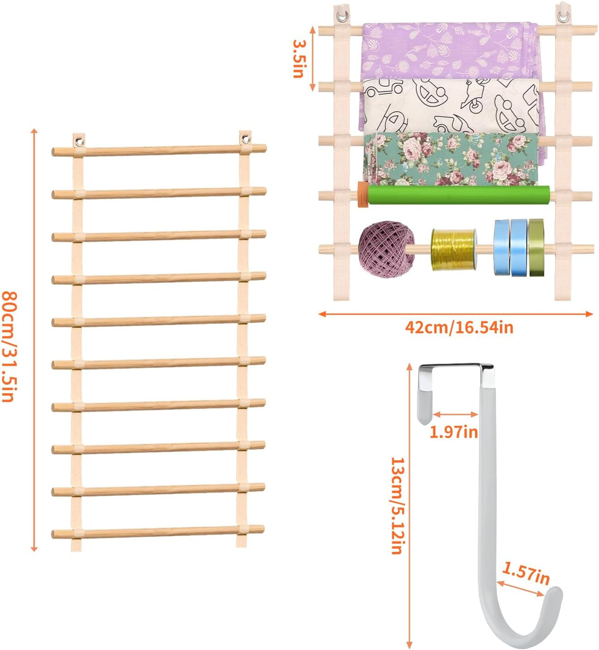 sewing fabric storage: 33.5x16.5 Inch fabric organizer and sewing