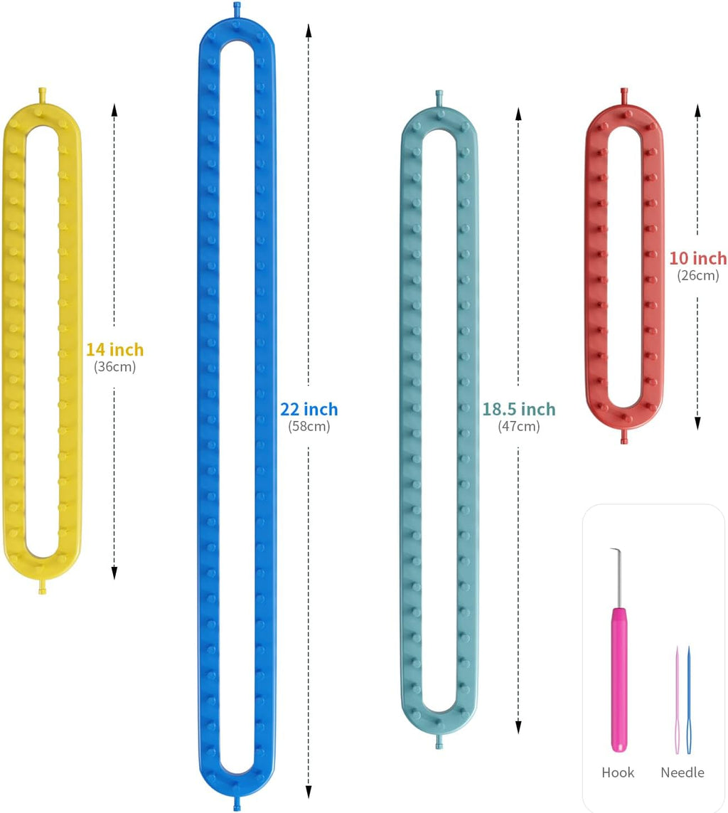 cureder Knitting Loom Long Knitting Loom Kit- Set of 4 Plastic Looms