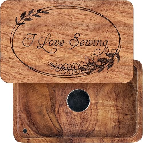SAVINA Sewing Needle Storage Box - DIY Wooden Sewing Pins Organizer.