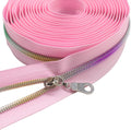 YaHoGa #5 Colorful Metallic Nylon Coil Zippers by The Yard 10 Yards