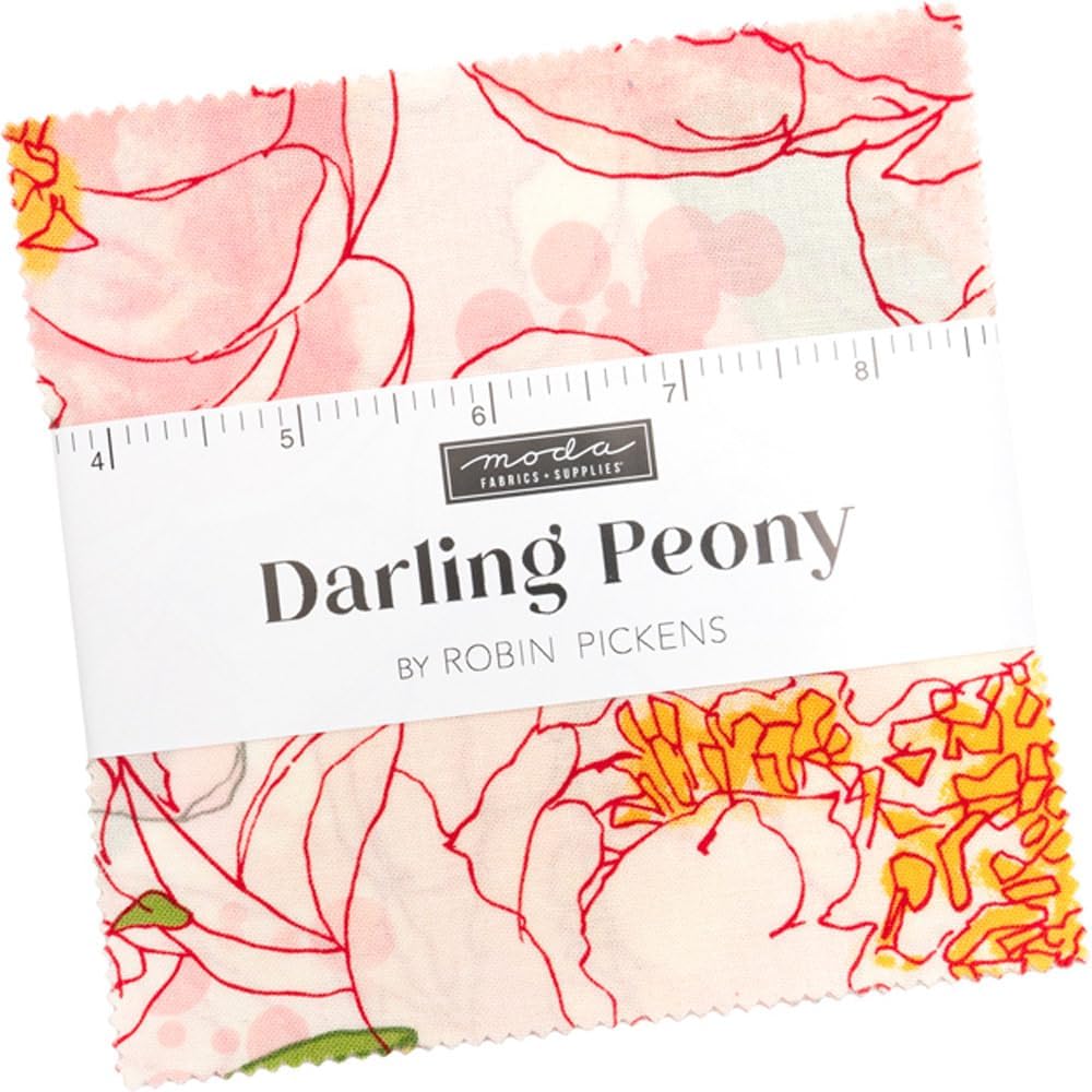 Darling Peony Charm Pack by Robin Pickens 5-Inch Precut Fabric Squares