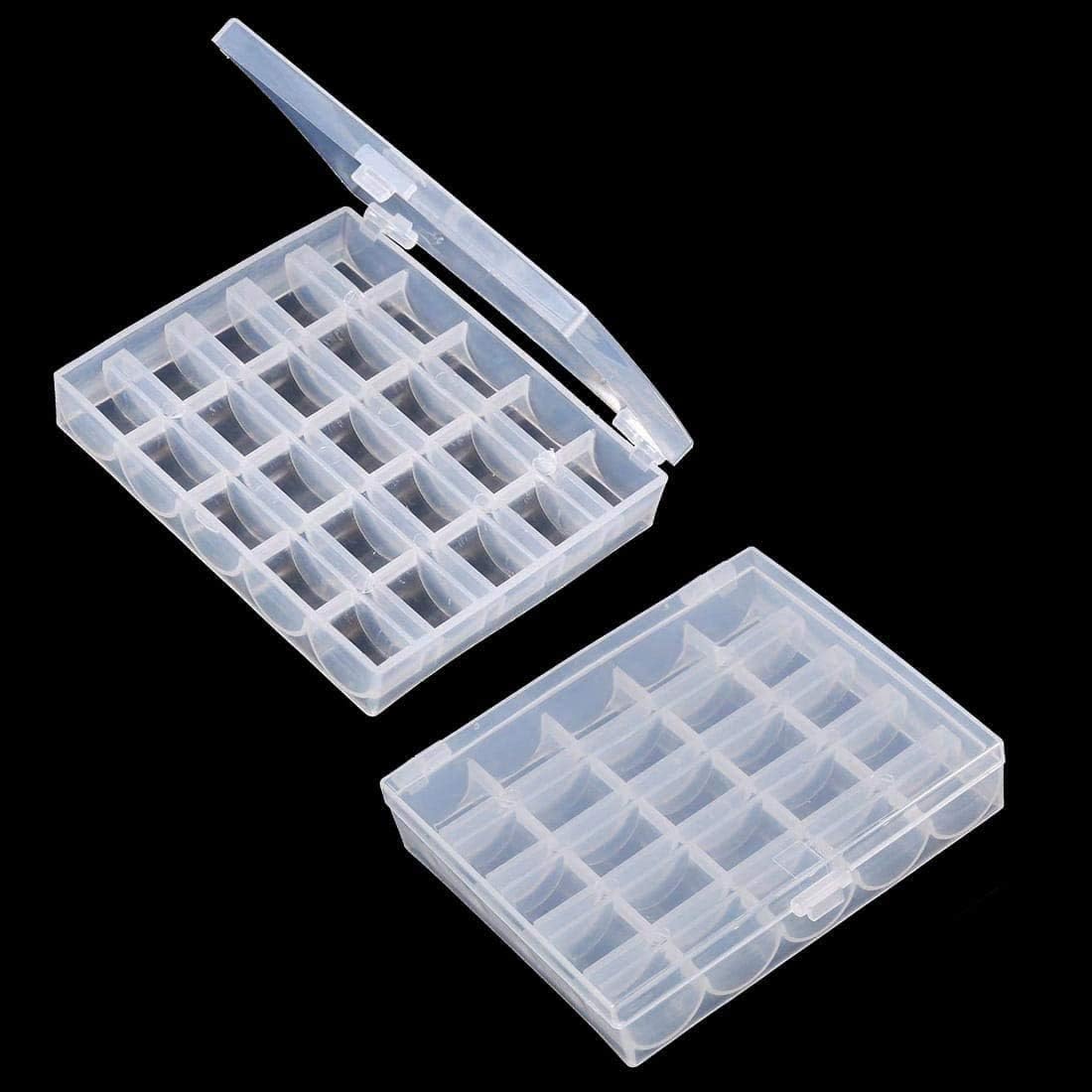 Bobbin Box,Machine Bobbin Organizer Plastic Case,Transparent 25 Slots
