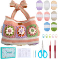 FREEBLOSS Crochet Bag Kit for Beginners Crochet Granny Square Bag