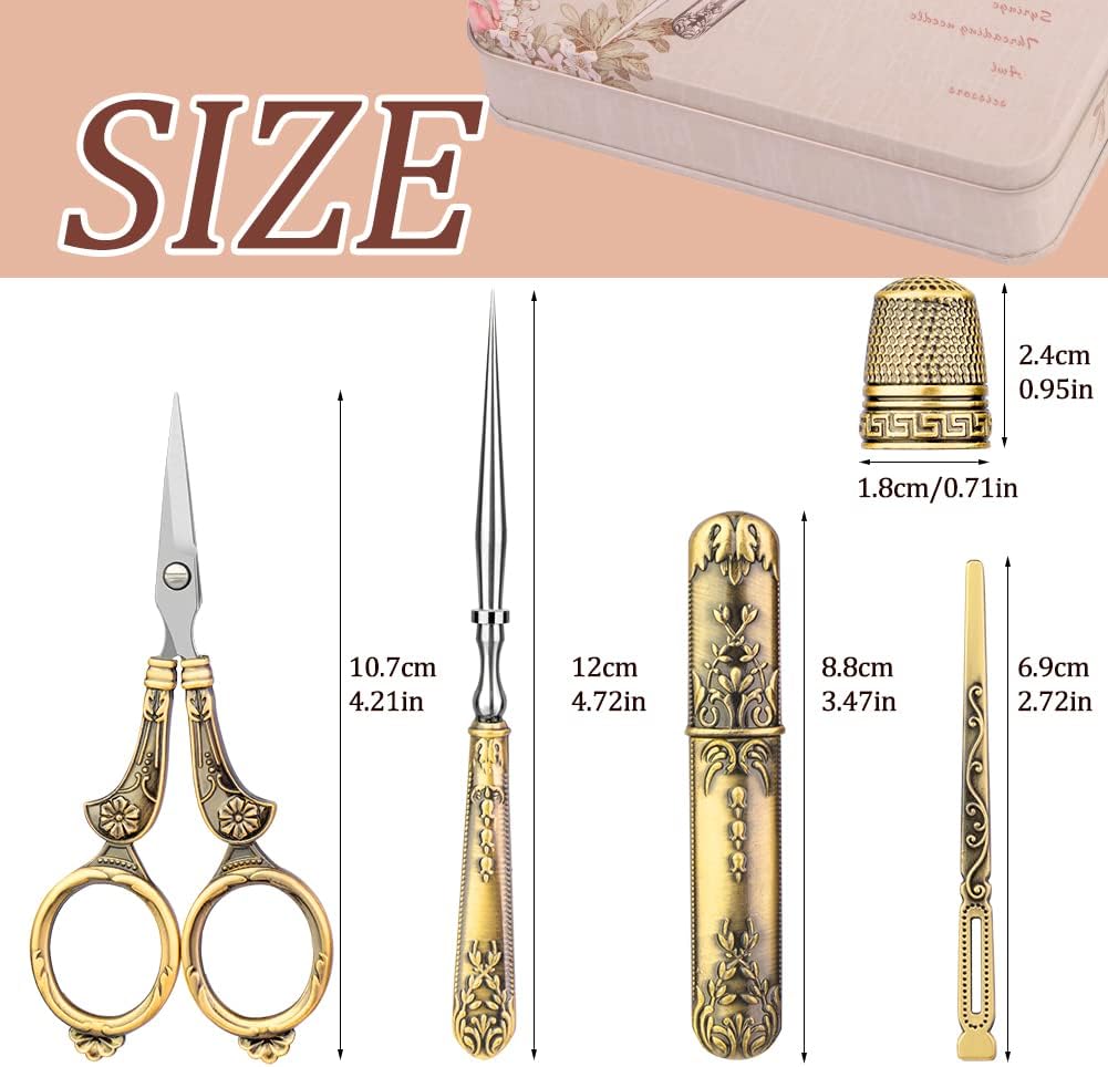 BUTUZE Embroidery Scissors Kit,European Antique Vintage Sewing