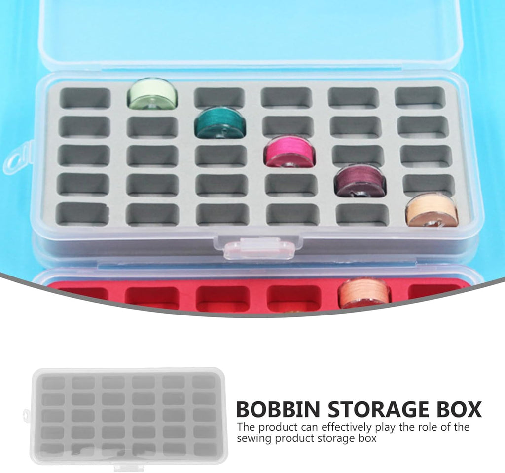 30 Slot Bobbin Storage Case for Home Sewists, Plastic Organizer