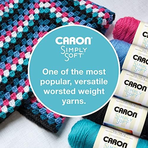 Caron Simply Soft Yarn for Crocheting & Knitting, Black, 3-Pack