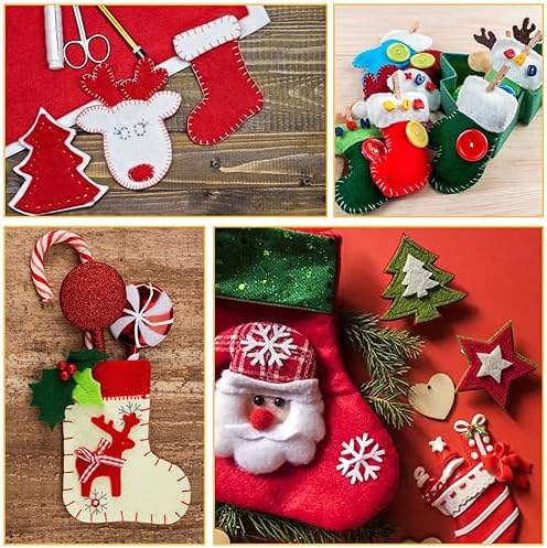 10Pcs Felt Sheets Fabric, 7" x 11" Soft Felt Squares for Craft