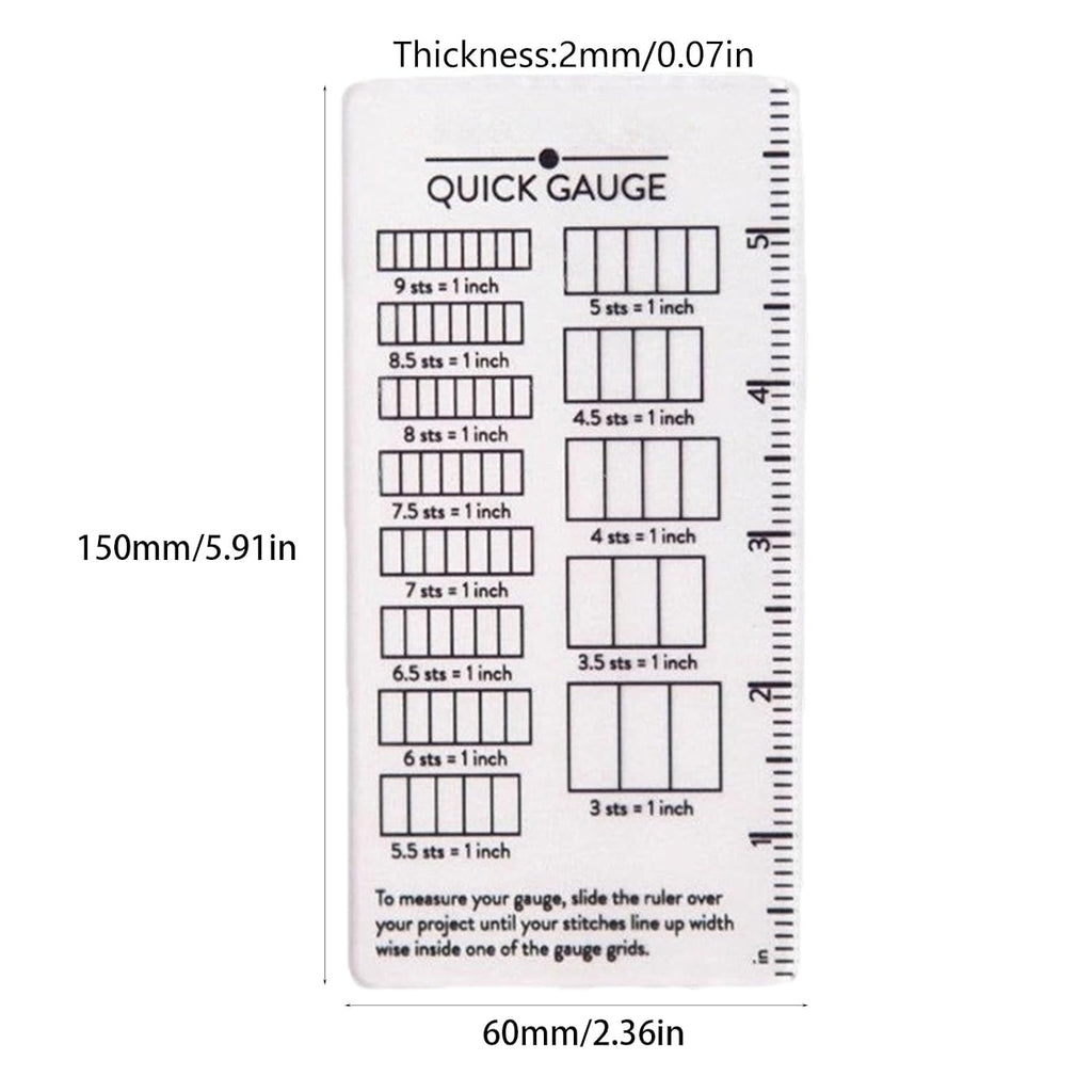 Gauge Ruler for Yarn Thickness and Sweater Making