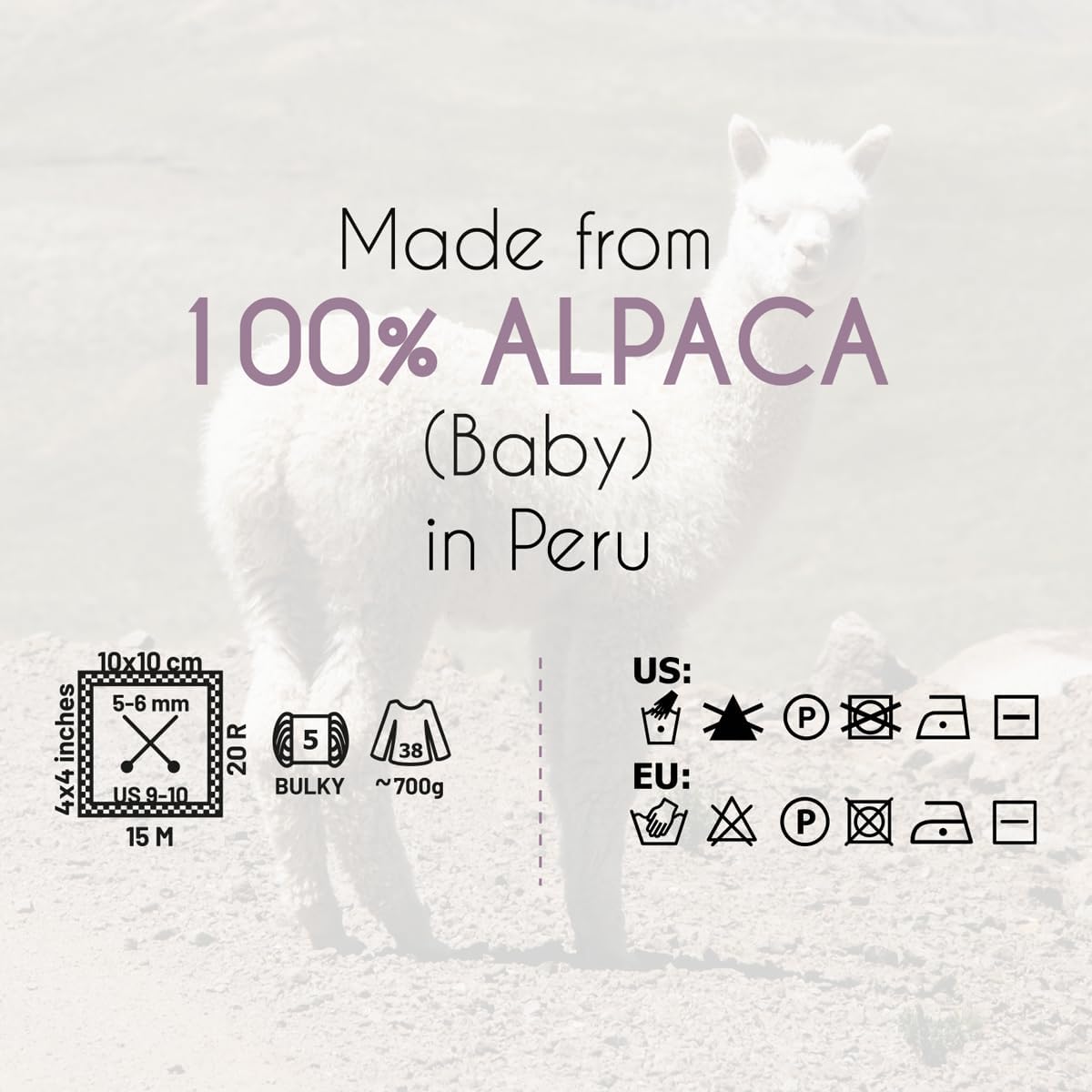 Bulky Alpaca Yarn Set, Soft 100% Baby Alpaca, 6 Skeins, 328 Yards