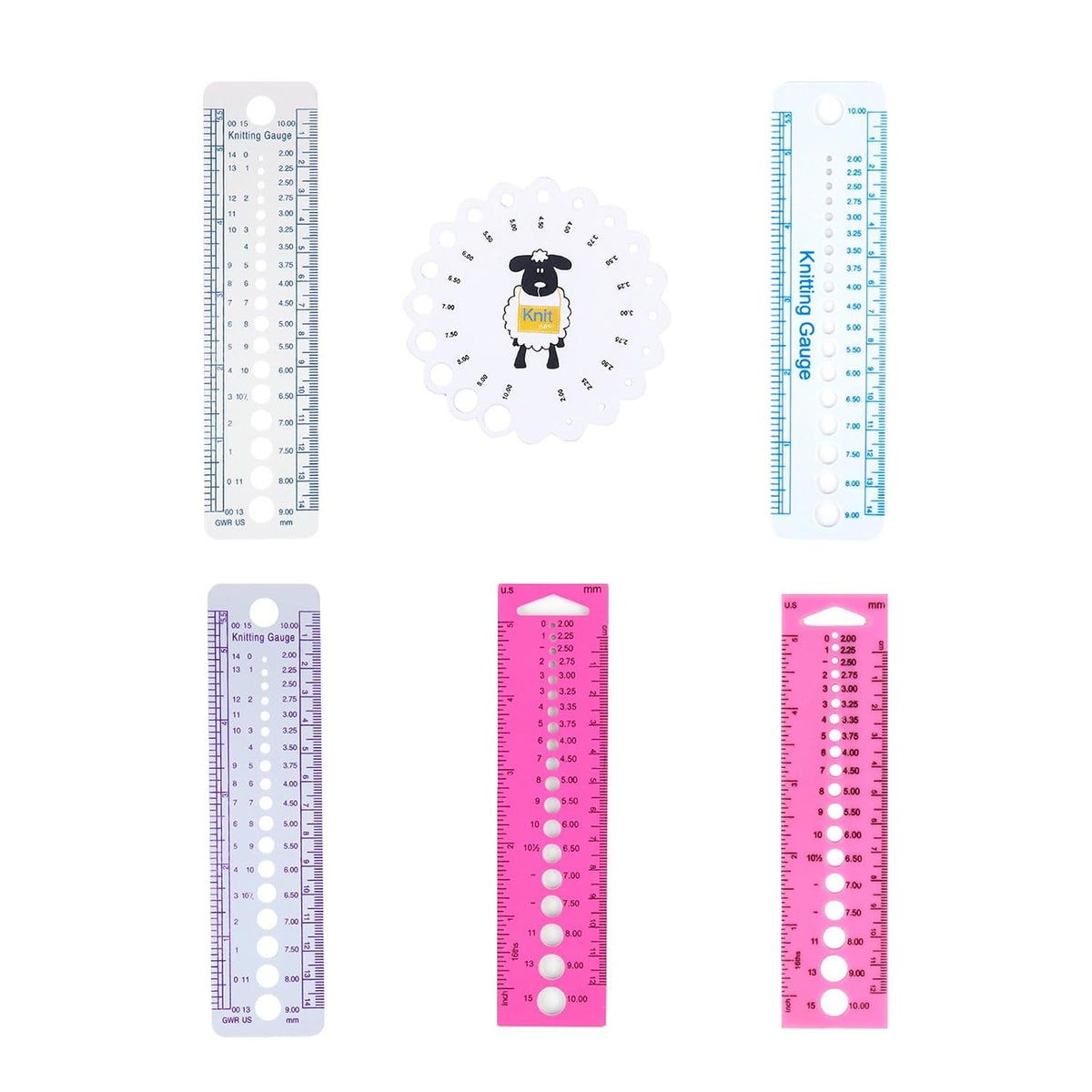 Needle Size Checker with Graduated Gauge, Ruler Purple