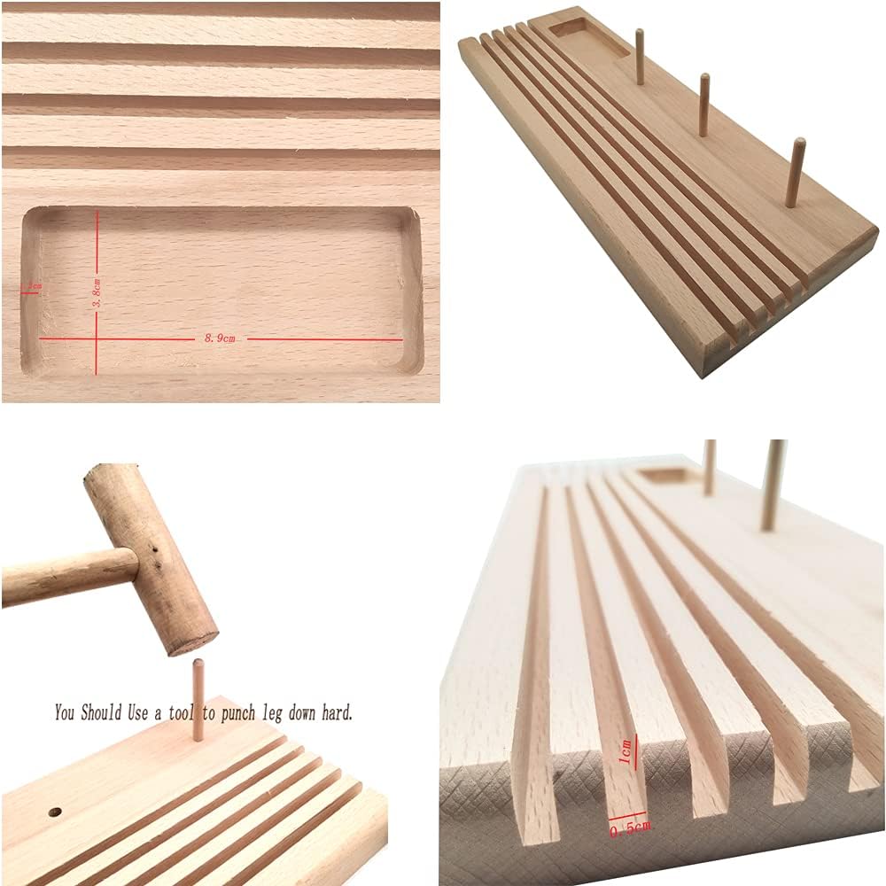 LNKA Wooden Quilt Ruler Rack with Slot Holder Organizer Bobbin Case