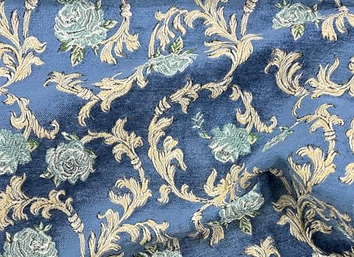 Vintage Floral Scroll Design Premium Chenille Jacquard Fabric for