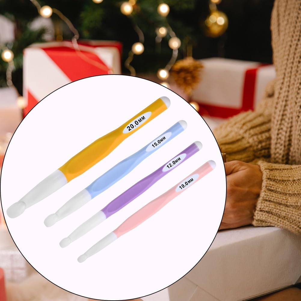 Large Sizes Crochet Hooks 4 pcs Long Crochet Needles QLRFFLJOY 10mm