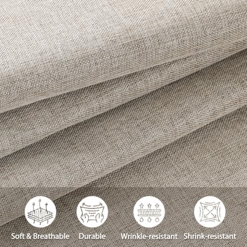 Faux Linen Fabric 58" Wide 1mm Thick Upholstery Fabric 3 Yards 58x108