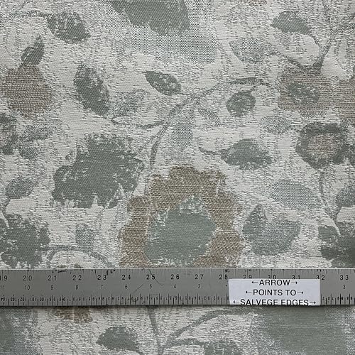 Myla in Sea Spray | Upholstery Fabric | Floral Jacquard in Mint