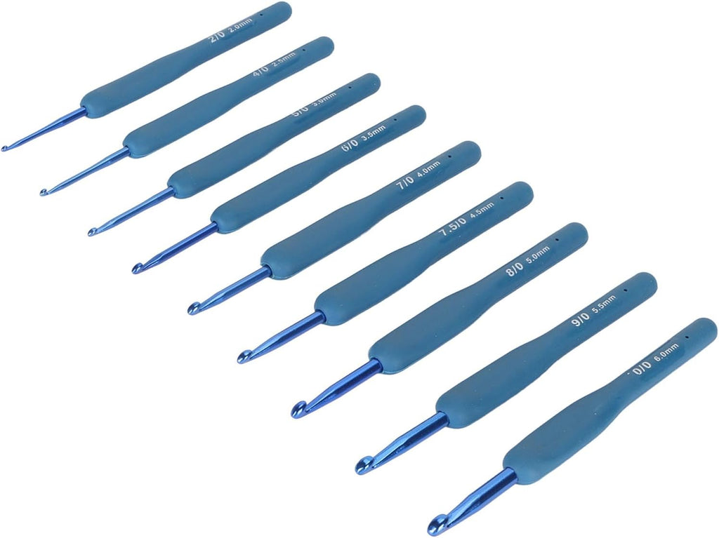 SIXRUN Crochet Hooks Set with Soft Grip Handles, Aluminum Hook