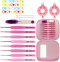 8Pcs Ergonomic Crochet Hook with Storage Case and Knitting Accessories