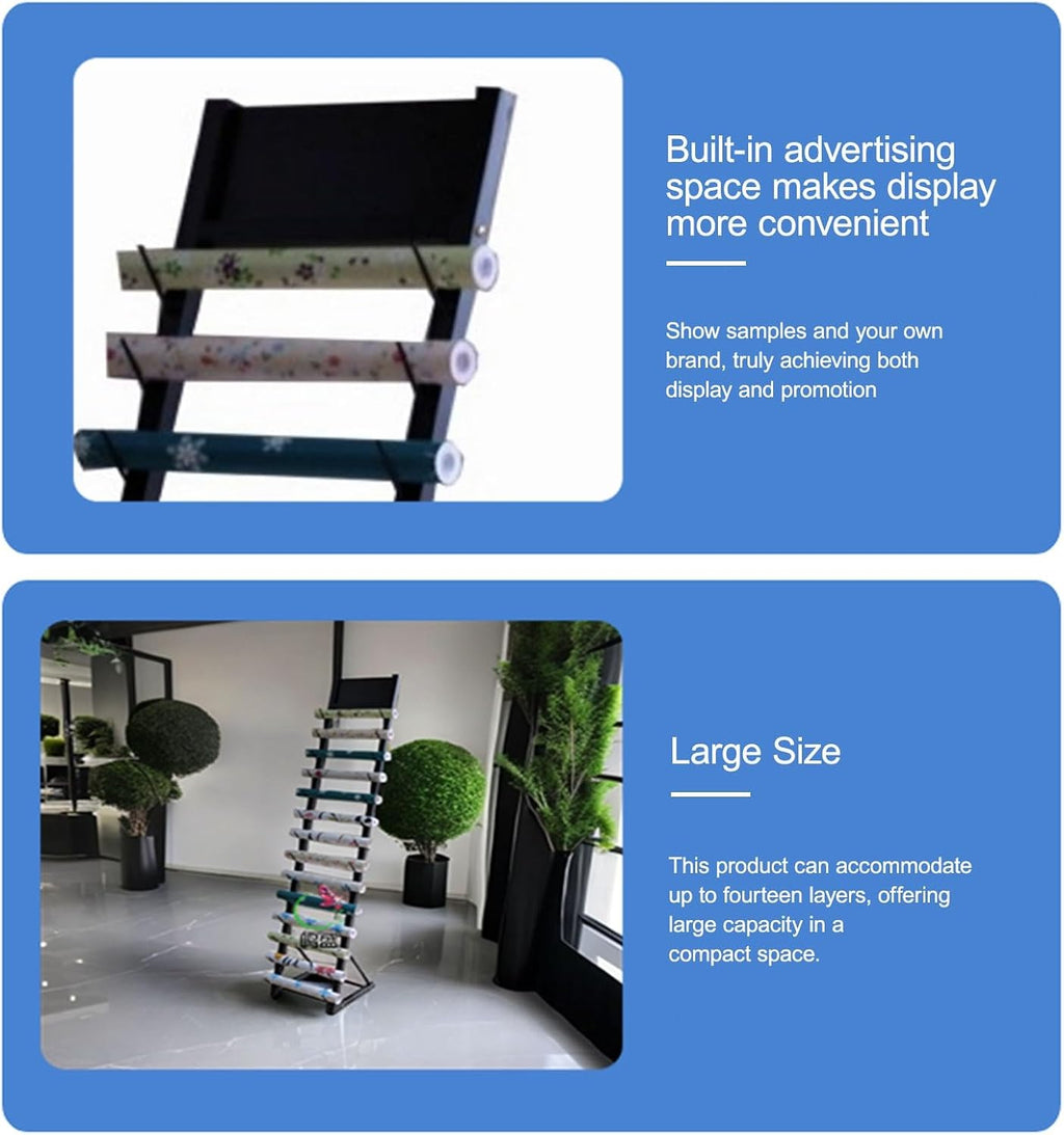 Commercial Fabric Roll Storage Rack, Heavy Duty Steel Organizer Holder