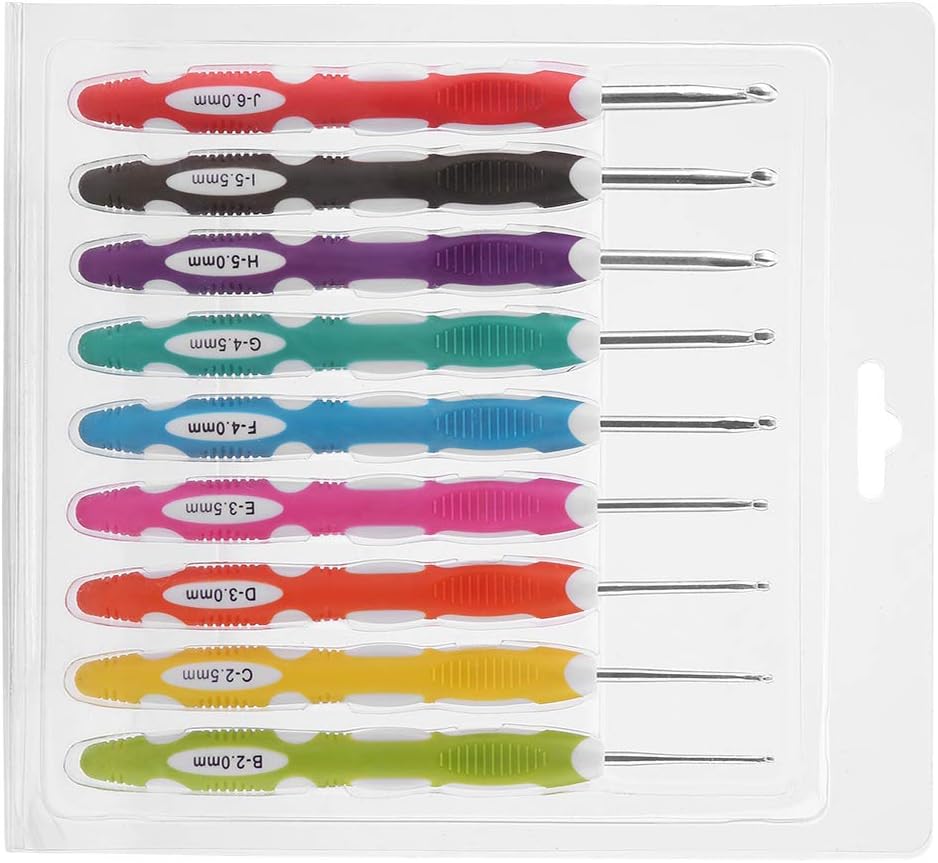 Crochet Hook Set,Ergonomic Crochet Hooks with Soft TPR Silicone