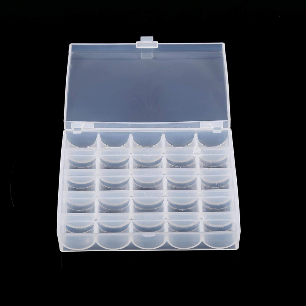 Bobbin Organizer Box, Clear 25 Slot Storage Case Holds Small Sewing