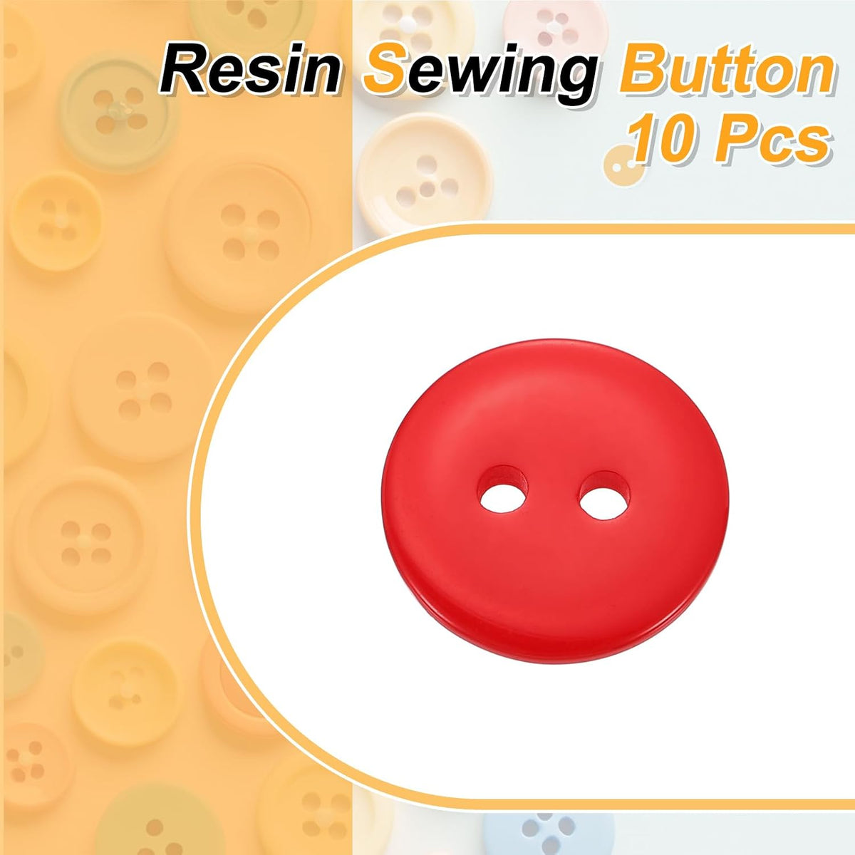 HARFINGTON 10pcs Resin Sewing Button, 15mm (5/8-inch) 2 Holes Round