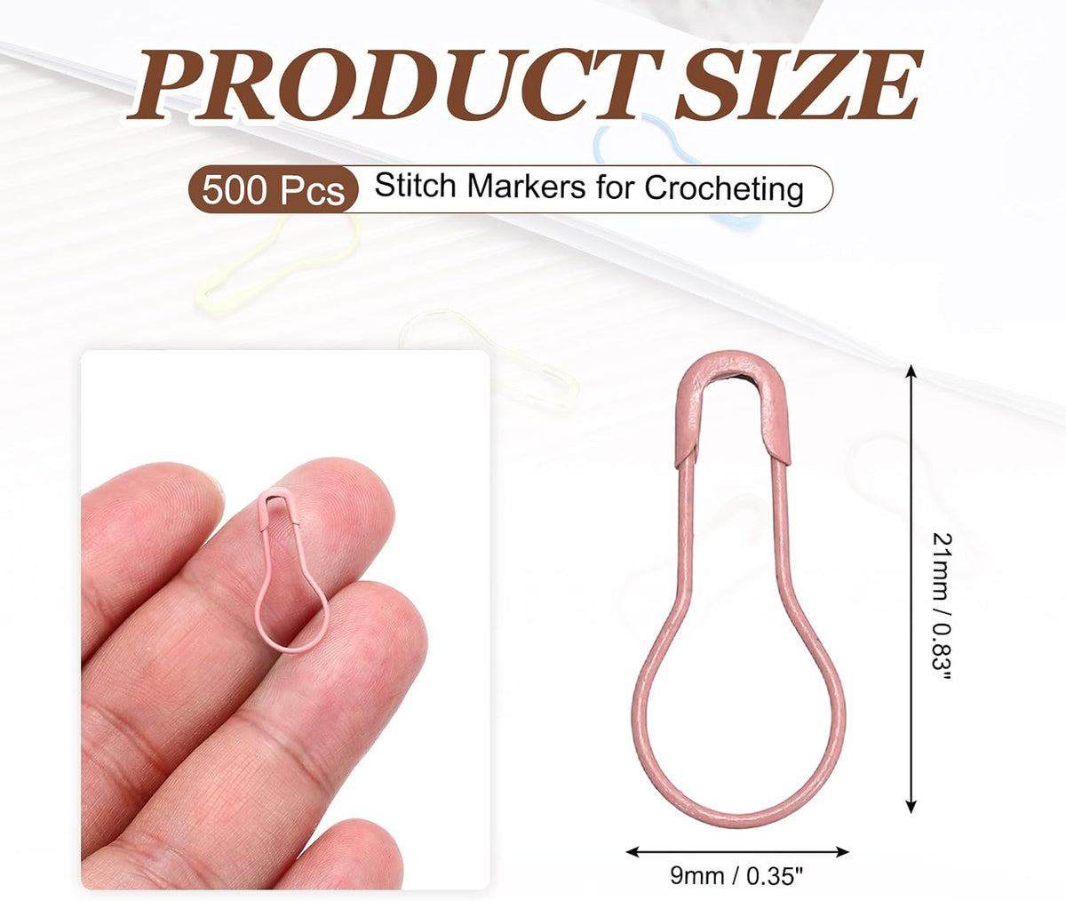 PATIKIL Safety Pins, 500Pcs Metal Bulb Safety Pins Stitch Markers