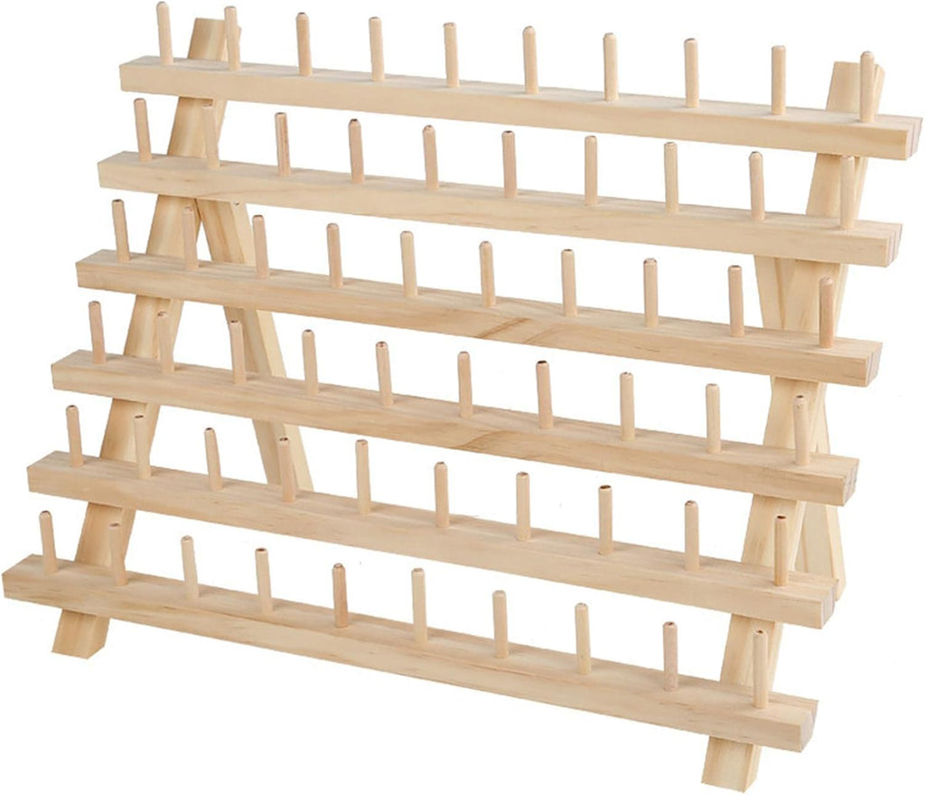 Wooden Thread Storage Rack for 80 Spools - Ideal for Sewing and