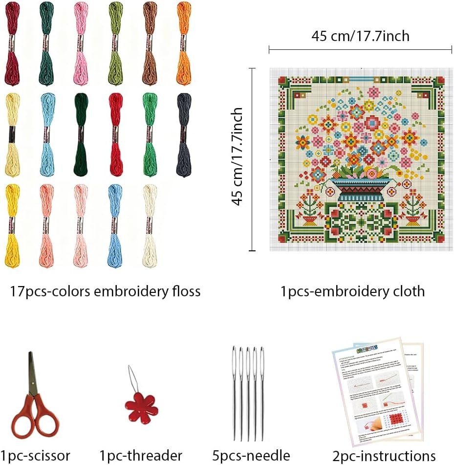 FREEBLOSS 11CT Cross Stitch Kit Stamped Cross Stitch Wall Painting Kit