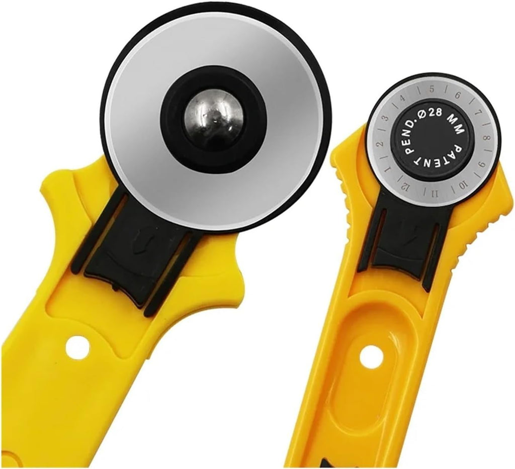 28mm and 45mm Rotary Cutter with Scale, Round Roller Wheel Knife for