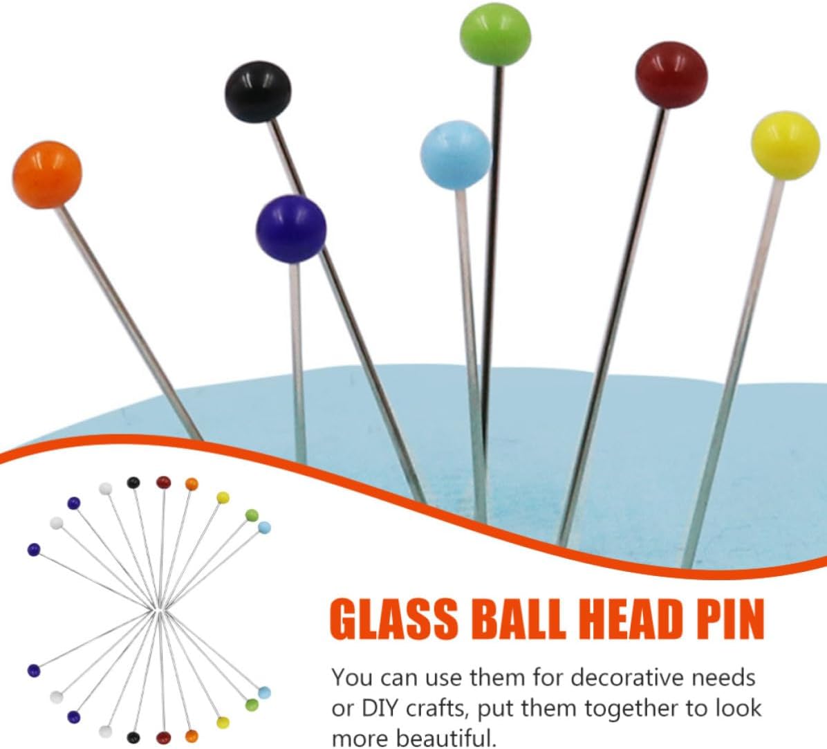 500pcs Glass Head Straight Pins for DIY Sewing Craft Projects