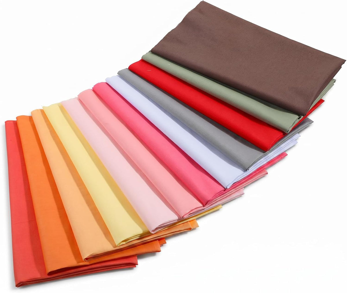 12 Pcs 18 x 22 inch Solid Colors Cotton Fabric Bundles, Solid Precut