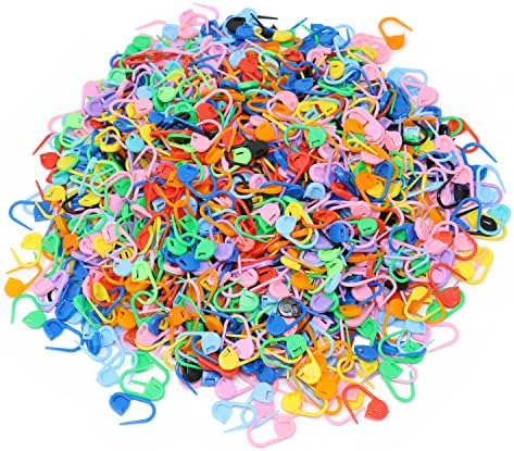 yueton 1000PCS Colorful Plastic Safety Pins, Knitting Markers Crochet