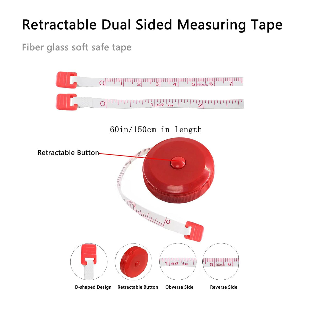 Tape Measure,60 Inch Soft Measuring Tape for Body Fabric Sewing